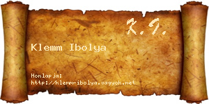 Klemm Ibolya névjegykártya