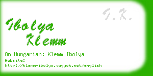 ibolya klemm business card